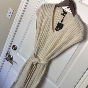 Massimo Dutti Long Cream Cable Knit Sweater Dress